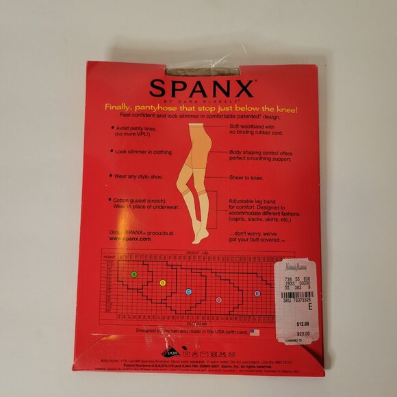 Lot of 2 Spanx The Original Footless Pantyhose Control Top Size E Spice Nude NIP - Picture 4 of 11